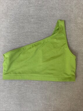PINK Victoria's Secret Asymmetric One-Shoulder Lime Green Sports Bra